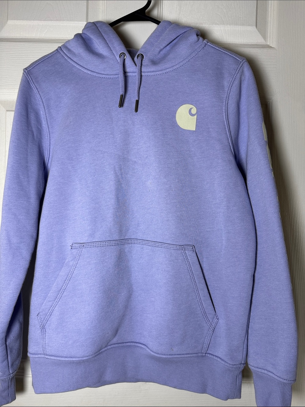 Carhartt Women's Lavender Relaxed Fit Pullover Hoodie with Logo Sz Small